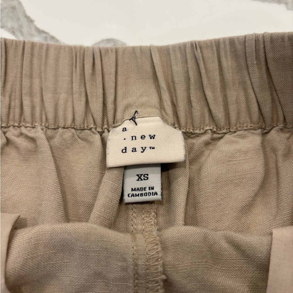 A New Day Tan High Waist Shorts with Elastic Waistband - Picture 4 of 6